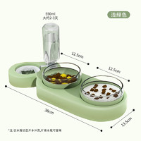 西二卜 猫碗宠物狗双碗猫咪饭食盆自动饮水器喂食一体斜口防打翻保护颈椎