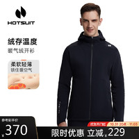 HOTSUIT 后秀 保暖外套男款运动夹克连帽秋冬上衣挡风暖气绒 矿物黑 M