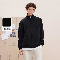 Champion 秋冬刺绣草写logo开衫外套男立领休闲夹克