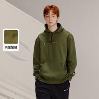 Champion 秋冬男女情侣款保暖草写logo连帽卫衣轻薄绒