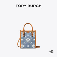 TORY BURCH T MONOGRAM 迷你老花丹宁琴谱包