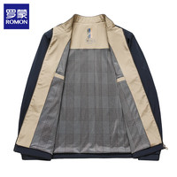 罗蒙 夹克男立领秋冬季保暖中青年加棉行政男士茄克衫男装上衣 黑色单款