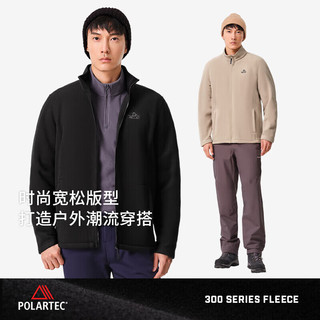 伯希和（Pelliot）Polartec300抓绒衣男秋冬夹克内胆开衫外套11331025黑S