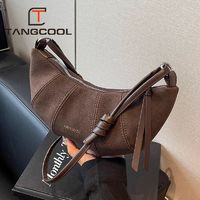 百亿补贴：Tangcool 唐酷 小众复古时尚磨砂饺子包女新款流行单肩斜挎包百搭通勤牛角包