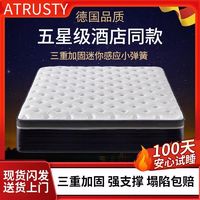 百亿补贴：ATRUSTY 床垫1.5x2.0床垫家用加厚20硬垫1.8m软硬两用乳胶席梦思弹簧椰棕