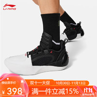 LI-NING 李宁 韦德全城12篮球鞋男2024秋季新款时尚稳定支撑轻弹科技比赛运动鞋 黑色/标准白-2 41.5