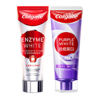 88VIP：Colgate 高露洁 色修+进口无水活性酵素牙膏去黄去渍深洁亮白101g*1+90g*1