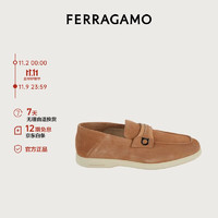 Salvatore Ferragamo 菲拉格慕 Ferragamo）男士棕色Gancini扣饰解构式乐福鞋 0768474_M  _ 95