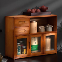 NGNLW 茶叶置物架茶水柜子茶台小茶桌台面实木功夫边几茶具边柜茶盘