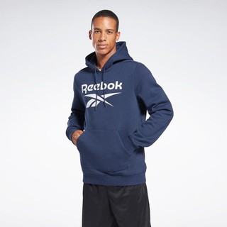 限尺码：Reebok 锐步 男士基础大LOGO连帽卫衣