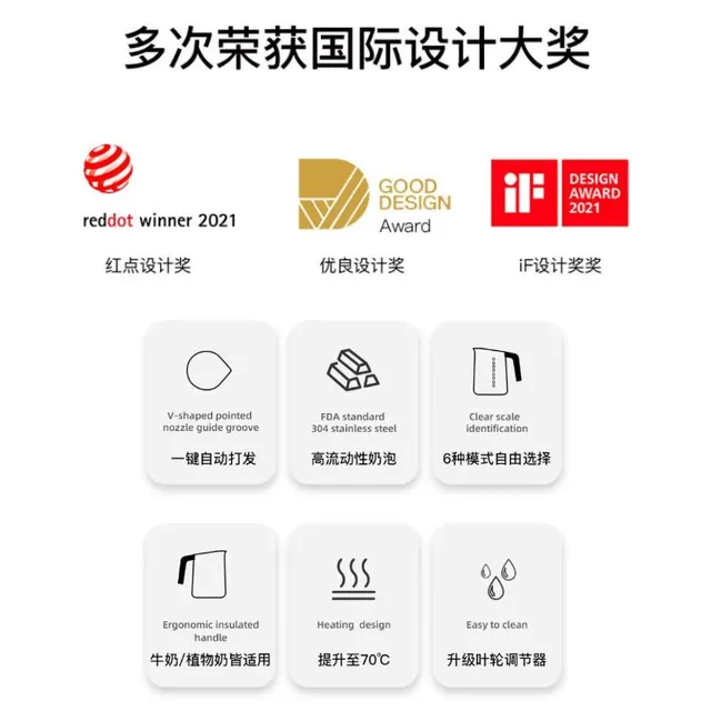 nanofoamer pro 2 代咖啡奶泡机打泡器家用电动自动打发牛奶搅拌