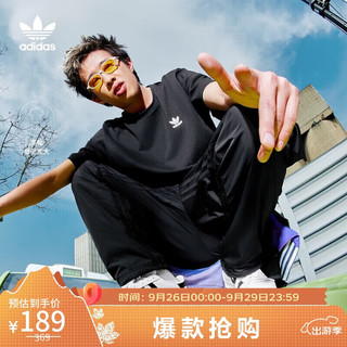 阿迪达斯 （adidas）三叶草 男子B+F TREFOIL TEE运动 短袖上衣IA4839 A/L码 黑色