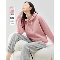 TOYOUTH 初语 女士连帽卫衣女宽松舒适加绒套头上衣 浅粉色