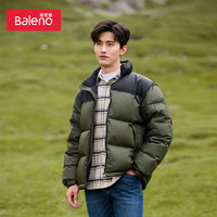 Baleno 班尼路 羽绒服男时尚简约潮流服男拼接保暖舒适羽绒外套 葡萄叶绿-239G L