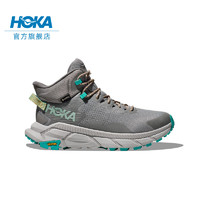 HOKA ONE ONE 男女款秋冬中帮轻量舒适防水户外徒步鞋TRAIL CODE GTX 银河灰/湖绿色-男