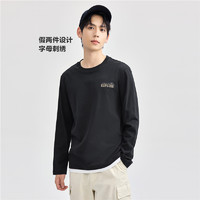 GIORDANO 佐丹奴 男纯棉假两件刺绣针织杉 01024837