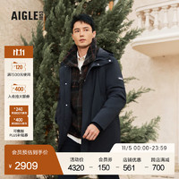 AIGLE艾高秋冬款GORE-TEX户外防风防雨透汽休闲棉服男士外套 黑色 AP191 XL(185/100A)