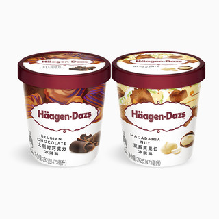 Häagen·Dazs 哈根达斯 冰淇淋品脱392g*2杯 夏威夷果仁草莓巧克力味