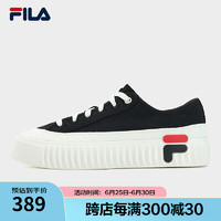 斐乐（FILA）GEAR女鞋复古帆布鞋舒适厚底休闲运动鞋 黑/奶白-BG 35.5