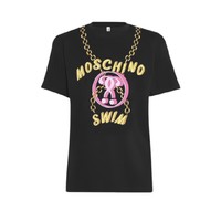 PLUS会员：MOSCHINO 火烈鸟个性印花女士短袖T恤1907 2603