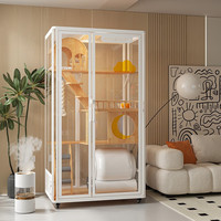 喵赞喵赞揽月款猫别墅豪华全景猫笼房屋柜可放智能猫厕所家用 白色 猫别墅揽月款