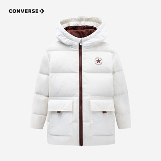 CONVERSE 匡威 童装短款轻三防保暖羽绒服冬季新品加厚红色外套