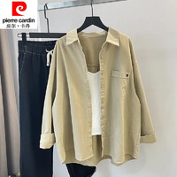 皮尔·卡丹 皮尔卡丹（pierre cardin）23年新款外搭衬衫女宽松港味休闲BF叠穿纯棉衬衣设计感小众长袖单