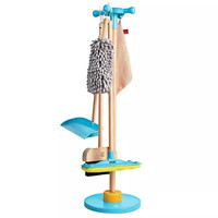 Hape仿真过家家玩具 木质厨房情景模拟男女小孩早教儿童 儿童挂式扫拖清洁套装E3055