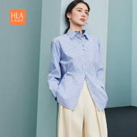 HLA 海澜之家 女士竖条纹长袖衬衫 HNEAW1W303A