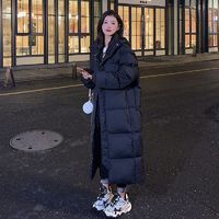 百亿补贴：蓝旗中戏同款韩版长款面包服棉衣女2024冬季新加厚过膝棉袄ins