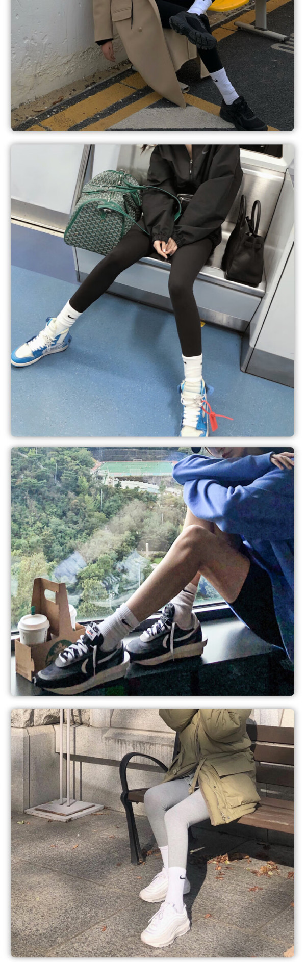 nike耐克everydaylightweightcrew中性运动长筒袜sx7676100白色m三双