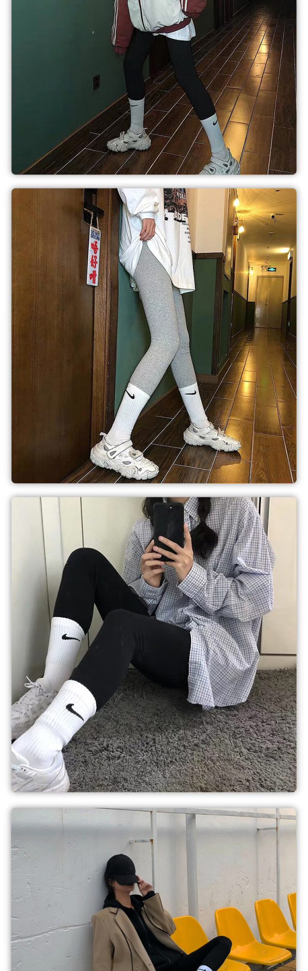 nike耐克everydaylightweightcrew中性运动长筒袜sx7676100白色m三双