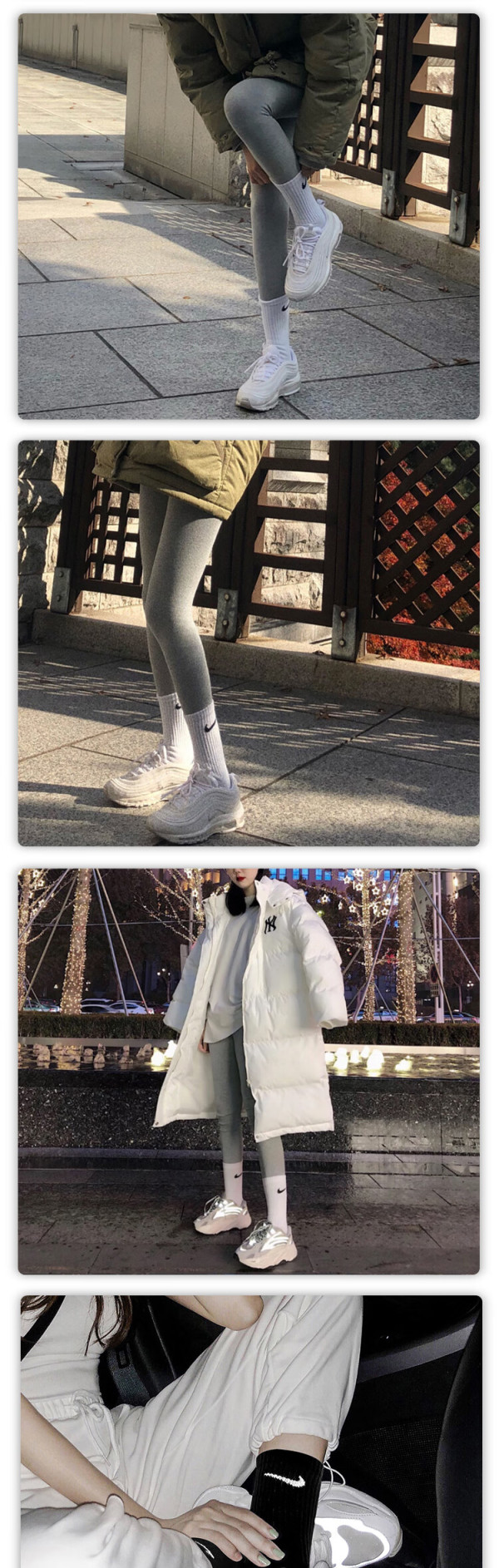 nike耐克everydaylightweightcrew中性运动长筒袜sx7676100白色m三双