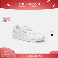 COACH 蔻驰 奥莱女士女鞋CLIP低帮运动鞋舒适百搭休闲鞋 亮白色/粉笔白色 38