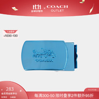 COACH 蔻驰 奥莱男士四方型马车图案饰片腰带皮带扣件 阳极蓝色