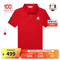 RYDER CUP 莱德杯高尔夫服装男装短袖T恤23新品朱地弹力快干运动T恤男 红色 S