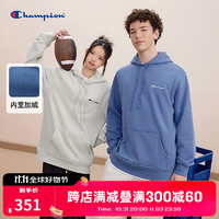 Champion 草写logo刺绣连帽卫衣 蓝色 M