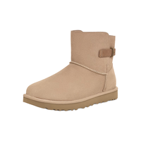 UGG 女士舒适平底经典搭扣款迷你短靴雪地靴 1166776 沙丘色 37
