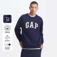 Gap 盖璞 情侣24秋冬新款字母印花logo圆领卫衣抓绒658630