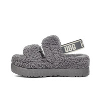 UGG 女士时尚休闲舒适厚底弹力束带露趾一字茸茸凉鞋 1120876 灯塔灰色 39