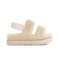 UGG 女士时尚休闲舒适厚底弹力束带露趾一字茸茸凉鞋 1120876 自然白色 39