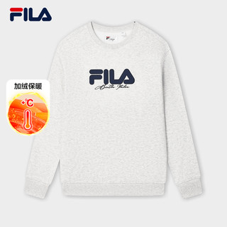 FILA 斐乐 情侣圆领加绒卫衣男2024秋季新款男女同款休闲宽松上衣