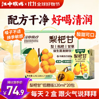 江中食疗 梨杷甘益生菌发酵饮料120ml*20盒 低糖 儿童降火清润梨果汁礼盒装