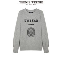 TEENIE WEENIE TeenieWeenie小熊奥莱秋装格雷系简约提花套头毛衣韩版上衣女