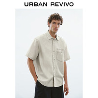 URBAN REVIVO UR2024秋季新款男装时尚丹宁创意口袋装饰短袖衬衫UMF840068