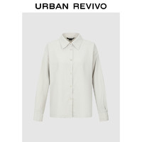 URBAN REVIVO UR2024冬季新款女装休闲简约轻通勤风长袖开襟衬衫UWH240129