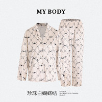 88VIP：MY BODY 睡衣套装女春秋款2024新款丝绒豹纹高级感长袖长裤家居服