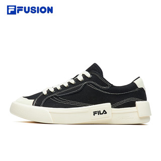 FILA 斐乐 FUSION斐乐官方POP潮牌帆布鞋女鞋运动鞋休闲板鞋男鞋黑色