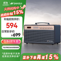 SANSUI 山水 E6无线蓝牙音箱低音炮户外便携小型移动K歌露营音响一体机声卡直播广场舞音响音乐播放器