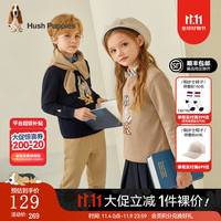 暇步士（Hush Puppies）童装儿童秋装毛衣男童女童冬季款男女大童时尚印花舒适毛衣 藏蓝 110cm